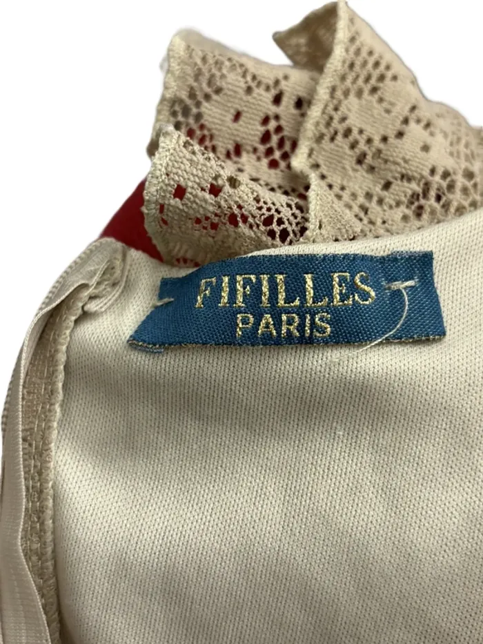 Superbe robe en dentelle beige crème Fifille Paris fabriquée en France Taille 2 M/38 - photo numéro 3