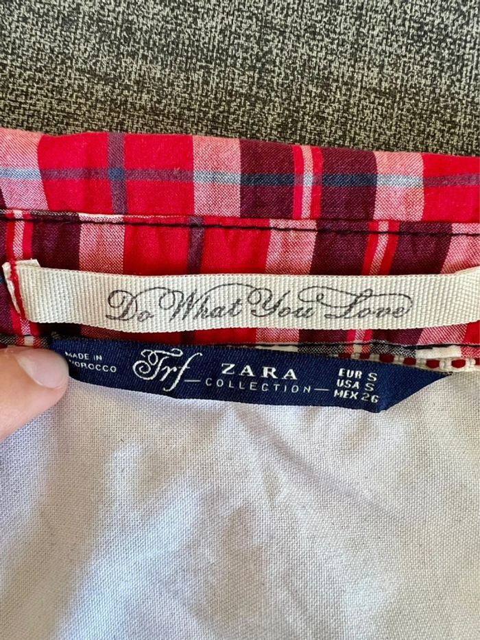 Chemise à carreaux rouge Zara taille S - photo numéro 6