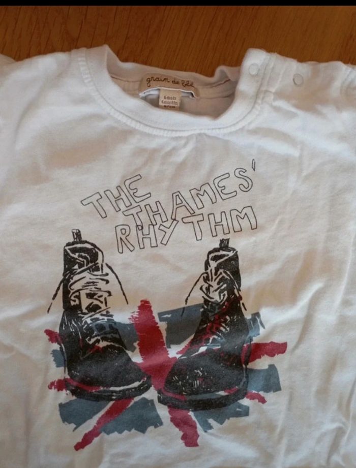 Lot Gilet et t-shirt manches longues Grain de Blé taille 6 mois en très bon état - photo numéro 2