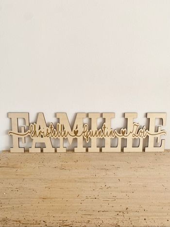 Mot famille en bois - photo numéro 6