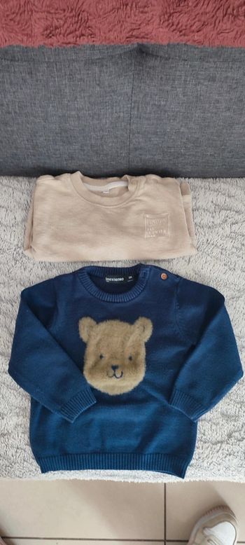 Lot pull mixte 12/18 mois au choix