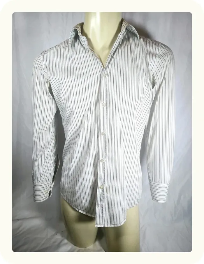 Chemise manches longues rayures homme Hugo Boss Taille M 38