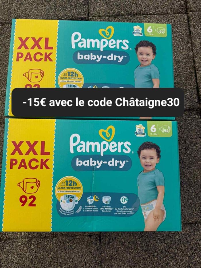 Deux carton de couche Pampers xxl  taille 6 normal