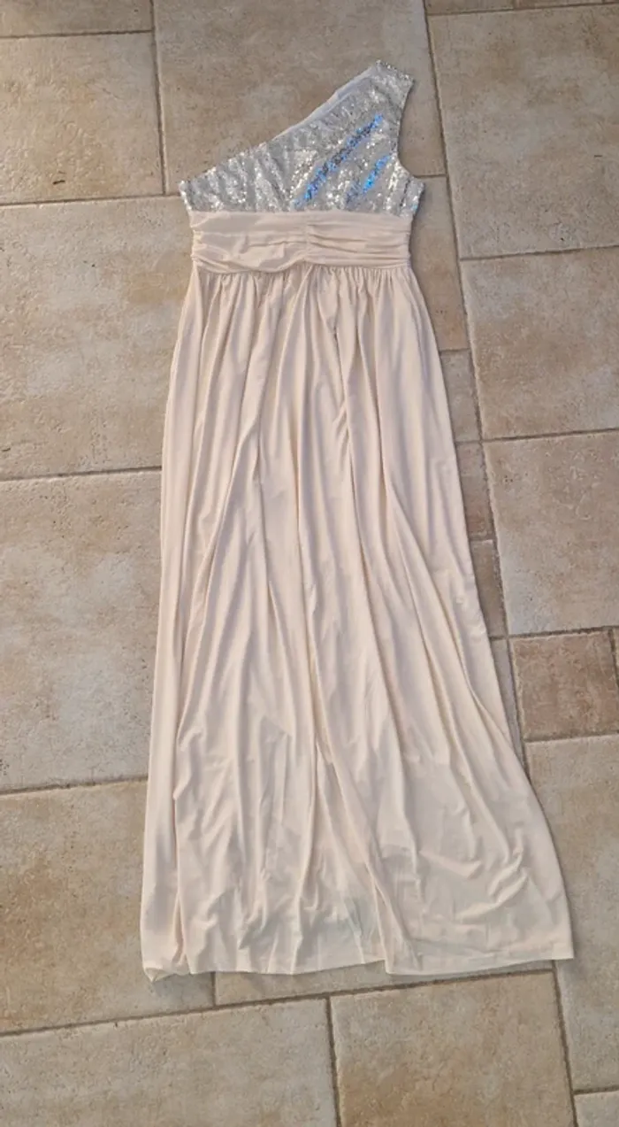 Robe de soirée taille M sequins argentés neuf - photo numéro 6