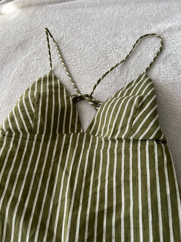 Haut à rayures kaki dos nu - photo numéro 2