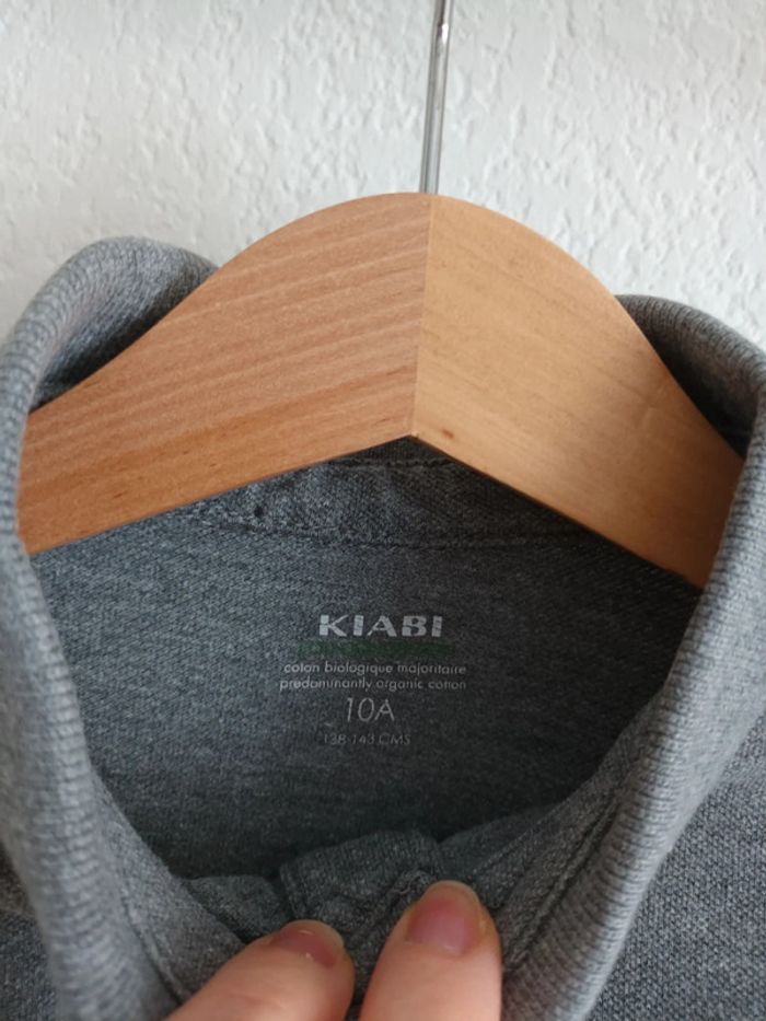 Polo gris manches longues 10 ans - photo numéro 3