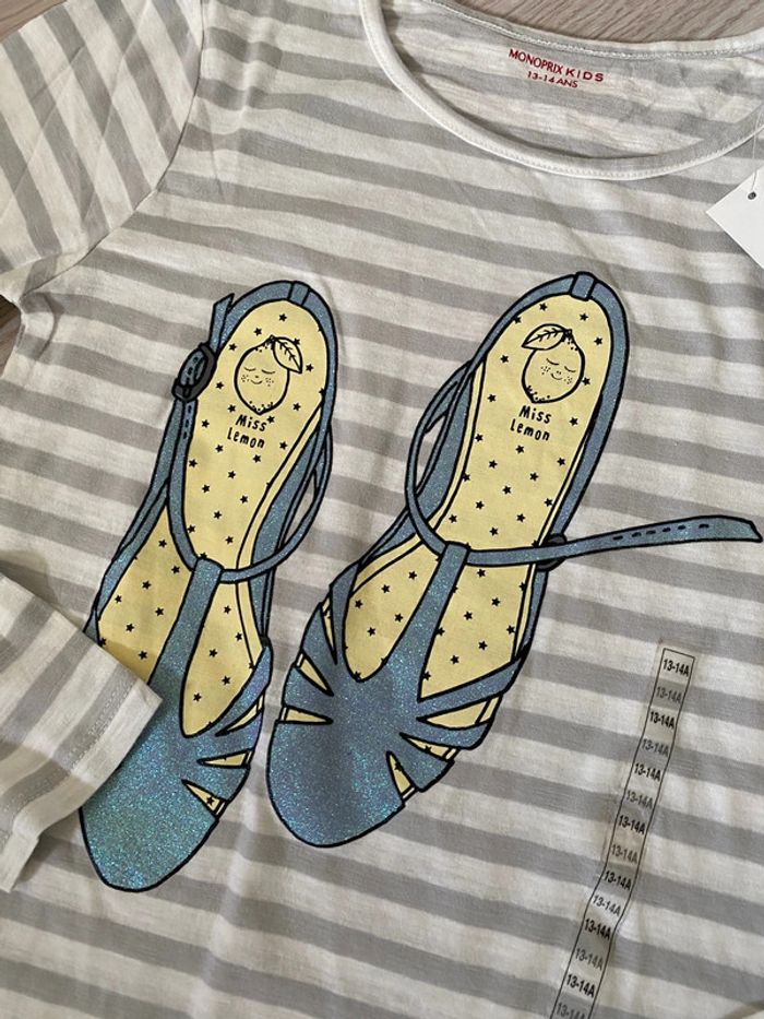 Tee shirt T-shirt Monoprix taille 14 ans Neuf - photo numéro 2