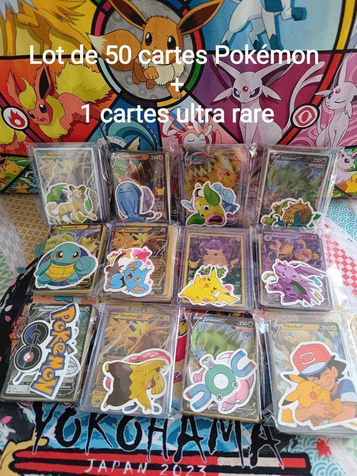 Lot de 50 cartes Pokémon aléatoire +1 carte ultra rare