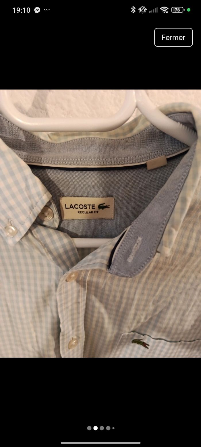 Chemise à manches longues Lacoste taille XL - photo numéro 2