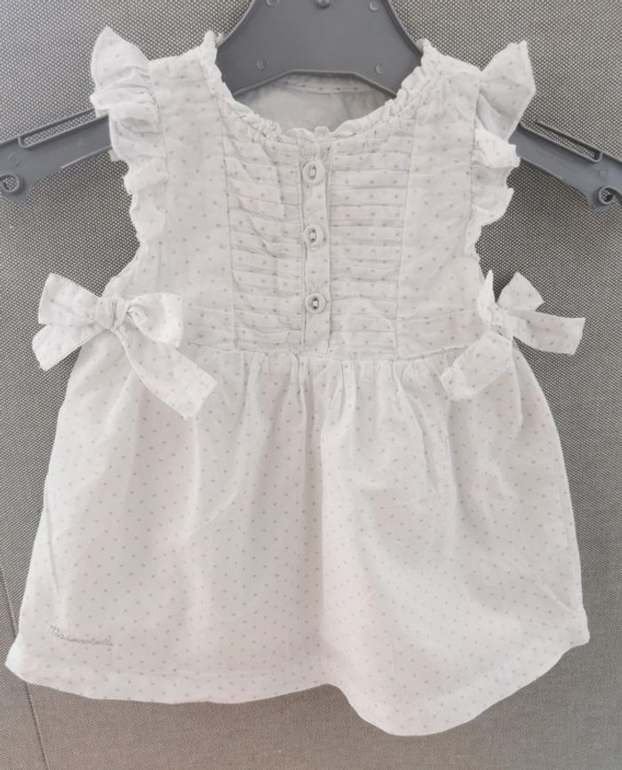 Jolie robe blanche 👣 cérémonie, tape à l'œil, 3 mois - photo numéro 2