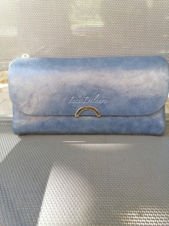 Portefeuille Inès Delaure bleu cobalt