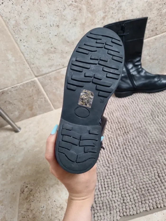 bottes noires mi haute en cuir du pareil au meme - photo numéro 7