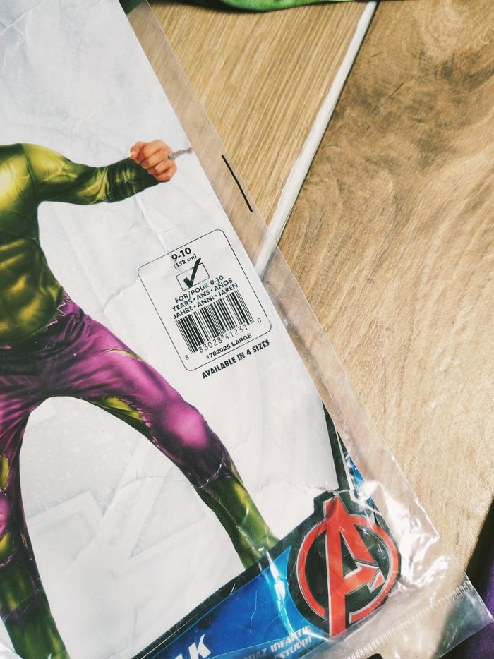 🧌Déguisement /costume avec masque Hulk Marvel Avengers pour enfant - photo numéro 2