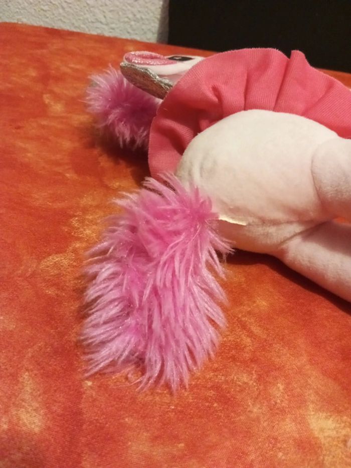 Peluche licorne ailée rose et argenté - photo numéro 8