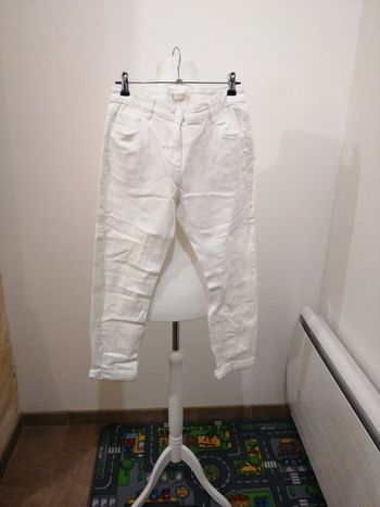 Pantacourt blanc femme