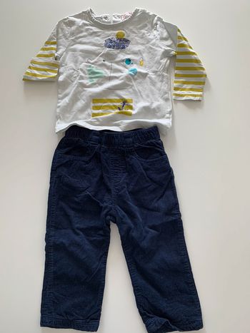 Ensemble pantalon et T-shirt DPA M taille 18 mois garçon