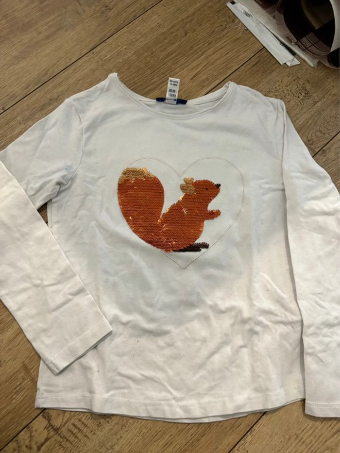 T-shirt manches longues écureuil 8 ans