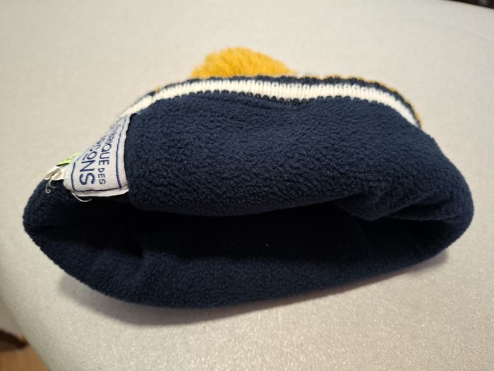 Joli bonnet garçon rayé à pompon La Fabrique des Garçons doublé polaire taille unique très bon état - photo numéro 5