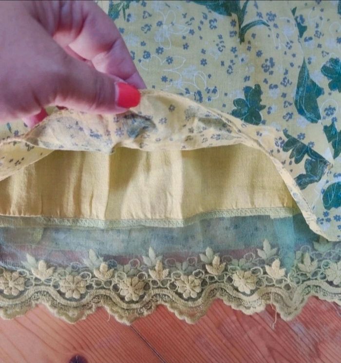 🌺Jupe smockée mi-longue vintage vert pomme 36 38🌺 - photo numéro 4