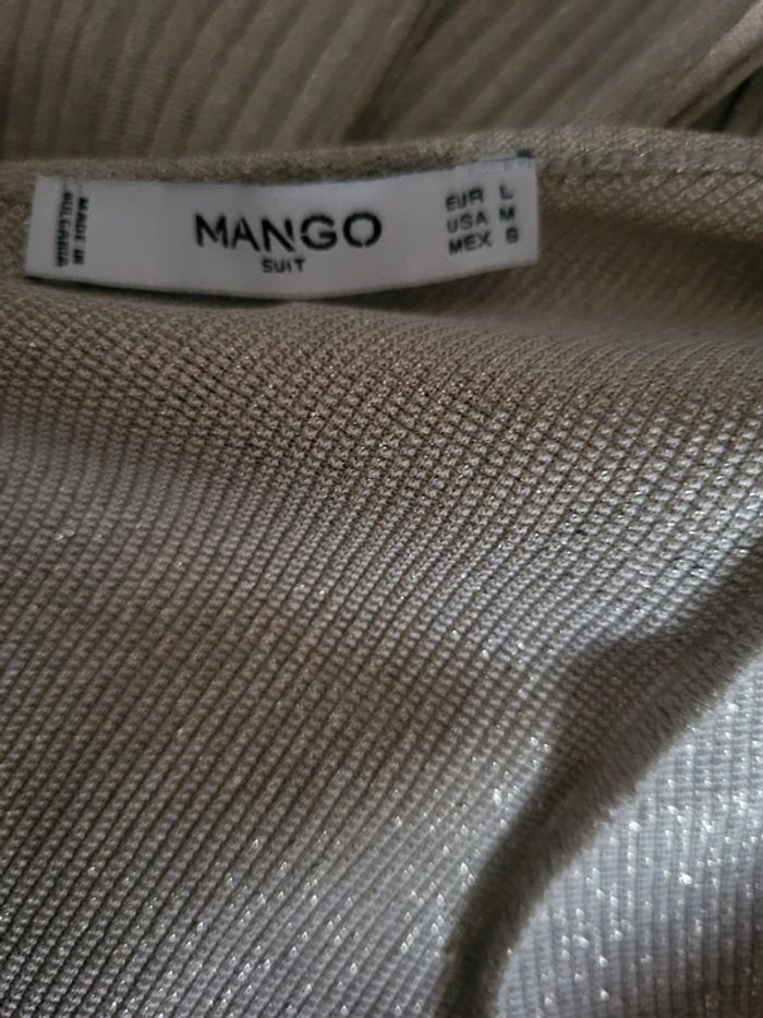 Robe longue beige scintillante Mango taille L - photo numéro 4