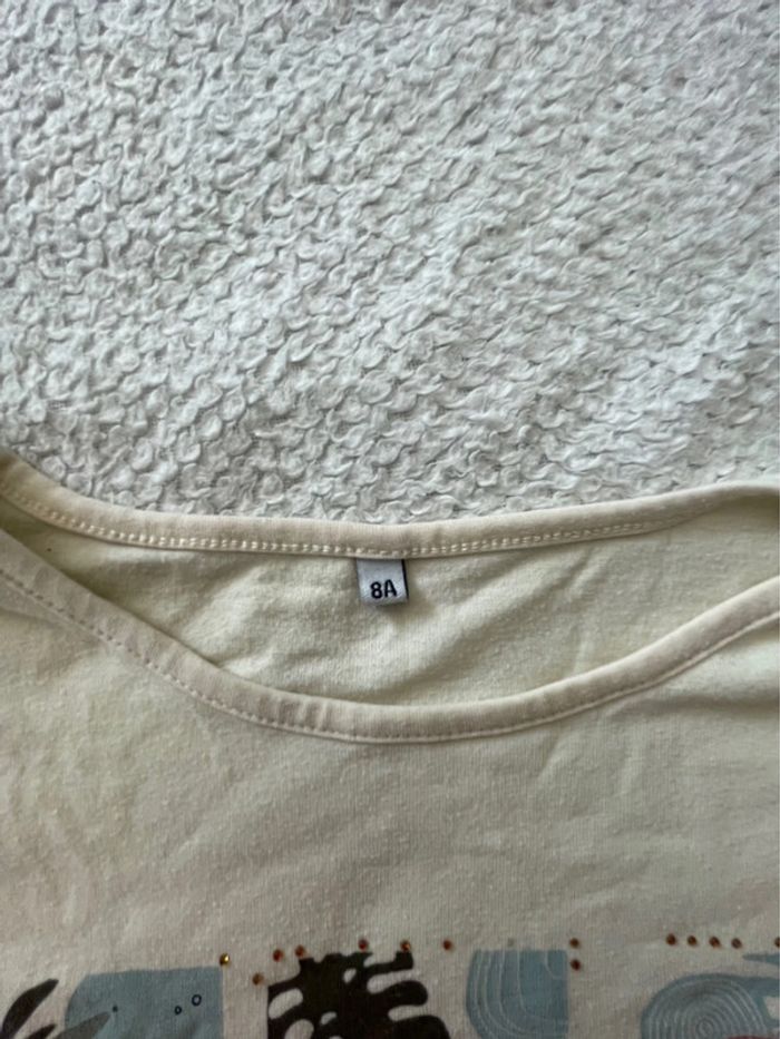 T-shirt fille beige Ma boutique plus 8 ans - photo numéro 2