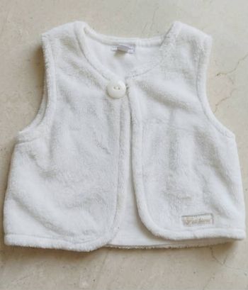 Boléro fausse fourrure blanche "Petits Bisous" 6 mois