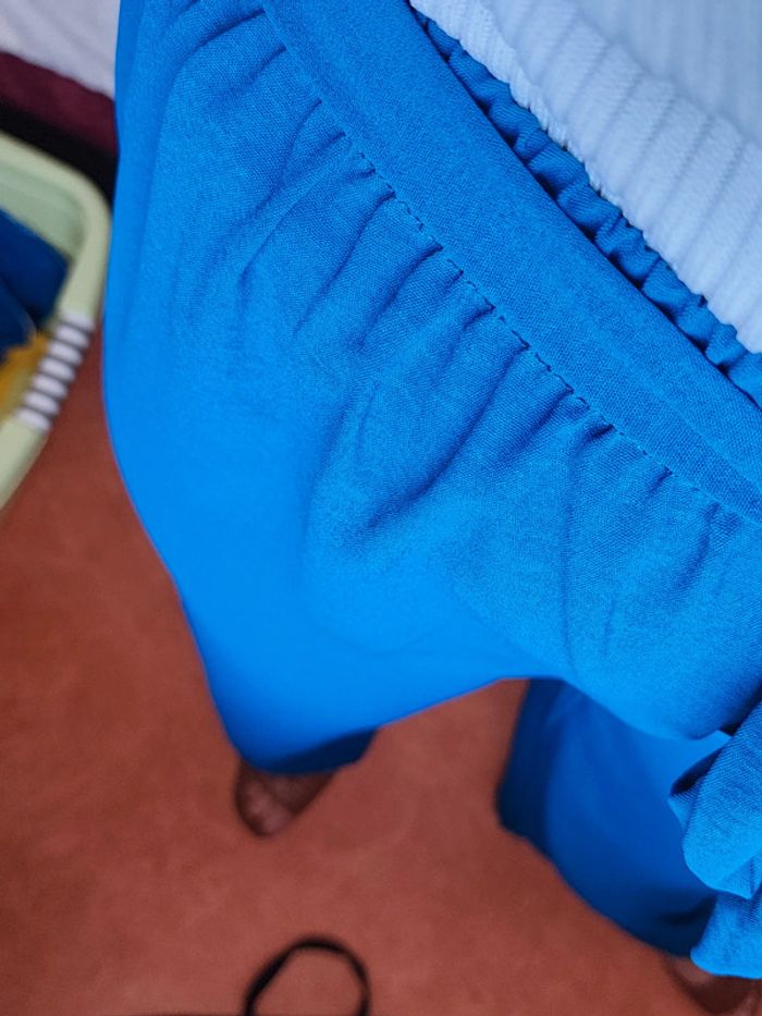 Pantalon à jambes larges / palazzo bleu canard TU 36/40 - photo numéro 3