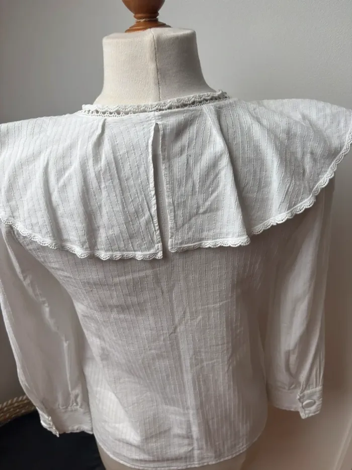 🤍 sublime blouse en coton blanc - Claudie Pierlot - T38 - photo numéro 10