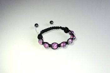 Bracelet shamballa noir et rose
