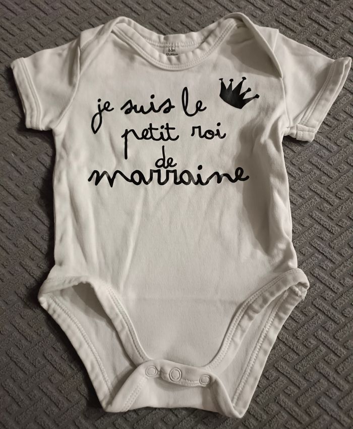 Bodie bébé garçon "Je suis le petit roi de marraine" - photo numéro 7