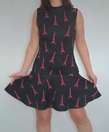 Robe pinup trapèze motif tour Eiffel taille 38
