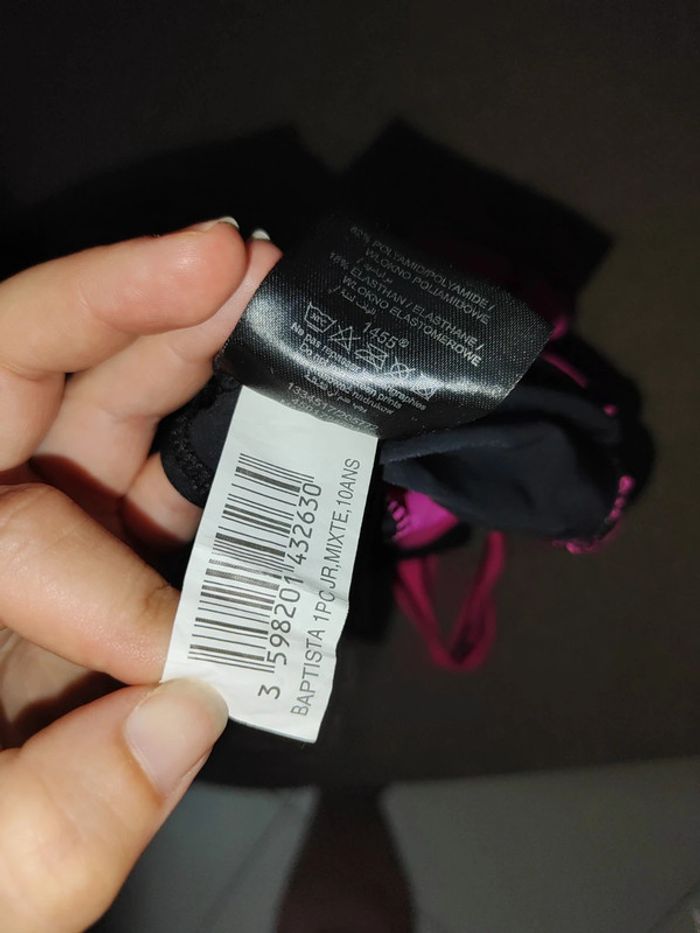 Maillot une pièce rose et noir 10 ans - photo numéro 4