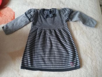 Robe hiver rayée grise 12 mois