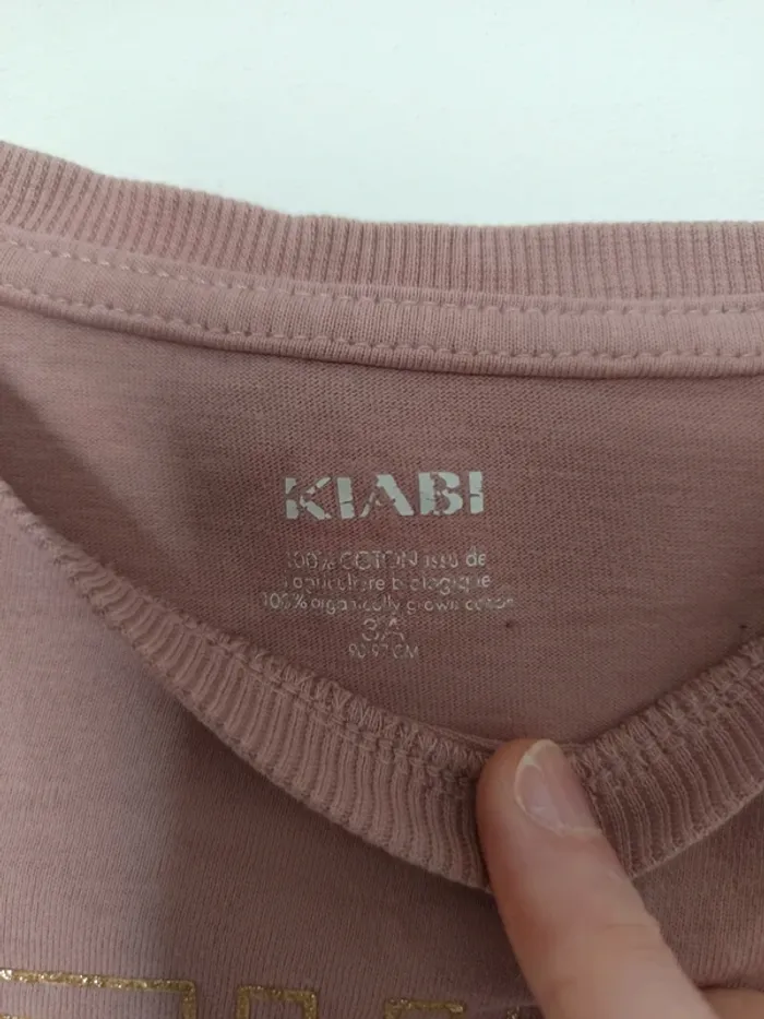 Top haut t-shirt manches longues fille rose Kiabi taille 3 ans - photo numéro 4