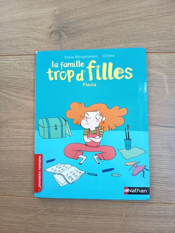 Livre roman enfant, La famille trop d'filles, Flavia, Éditions Nathan