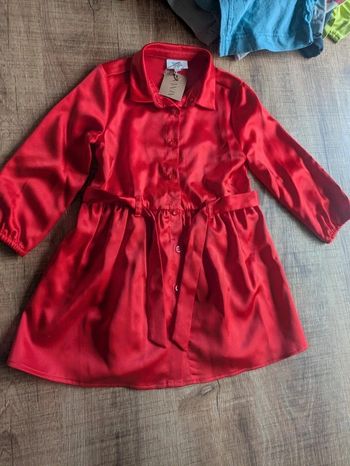 Robe manches longues fille aller satinée 92 cm