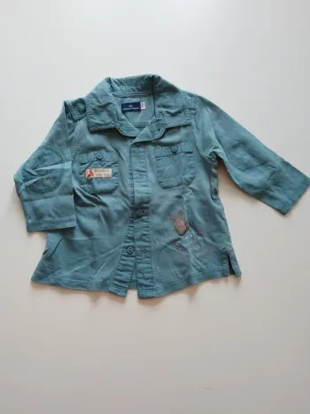 chemise en molleton bleu vert sergent major garcon 12 mois
