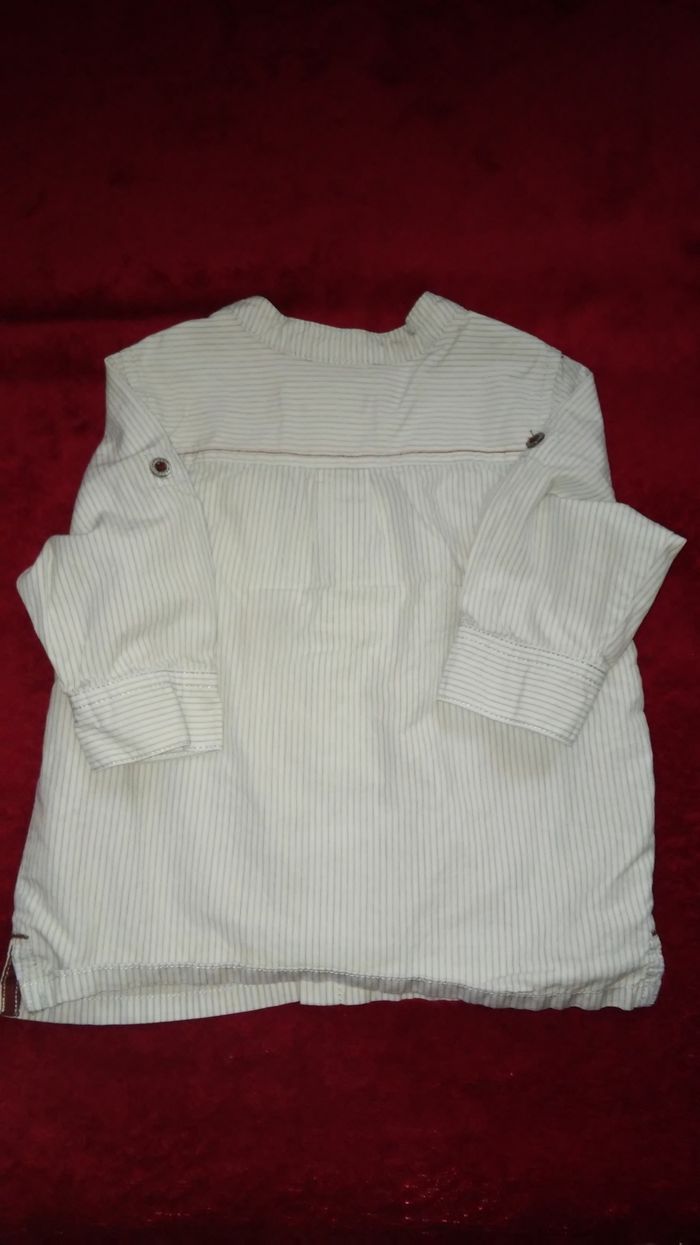 Chemise manches longues rayé 6 mois garçon sergent major - photo numéro 4