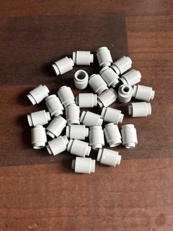 20 lego Brick, Round 1 x 1 ref 3062 Light Bluish Gray