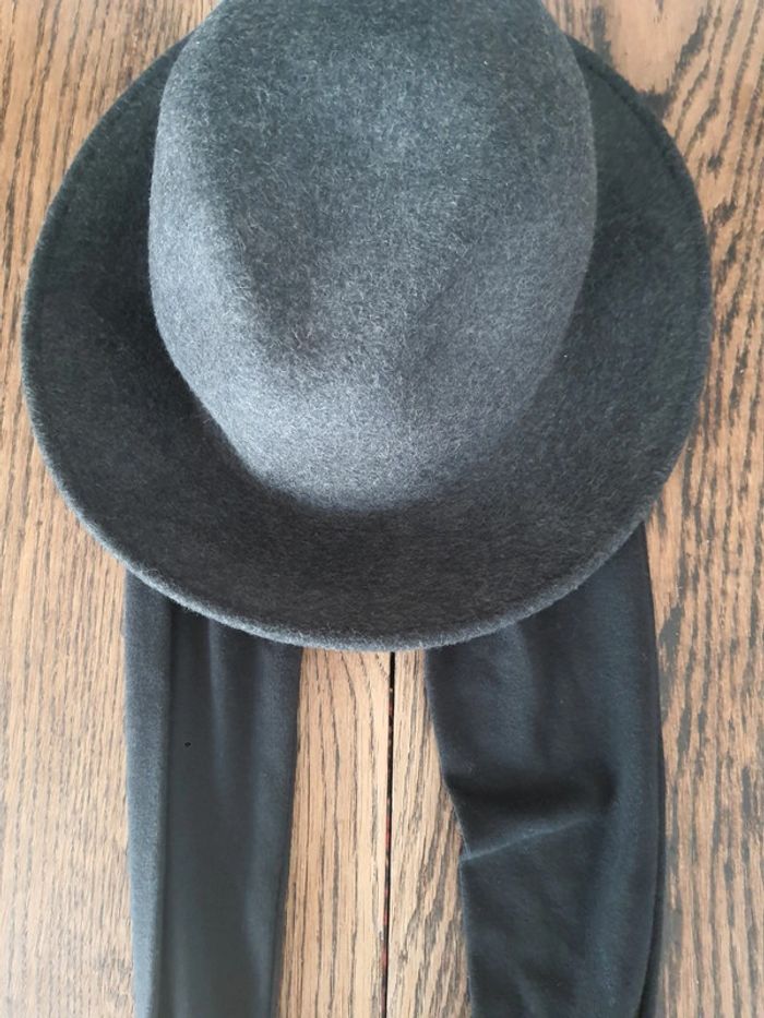 Jolie Chapeau femme noir chiné 56cm - photo numéro 12