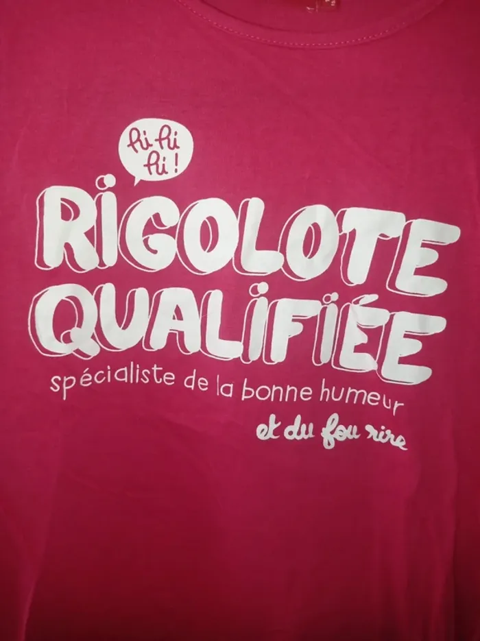 T-shirt manche courte rose fushia - photo numéro 2