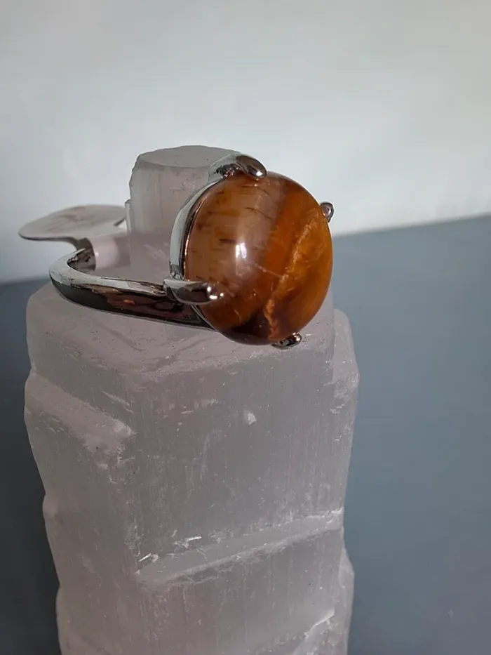 Bague Œil de tigre - Taille 19 - photo numéro 2