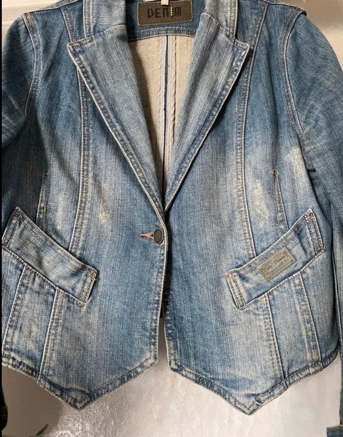 Veste en jean bleu Etam Femme L - photo numéro 2