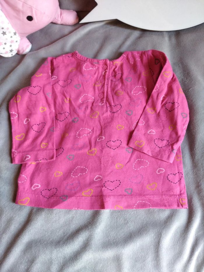Tee shirt manches longues Fille 12 mois cœur "adorable" Mots d'enfants - photo numéro 8