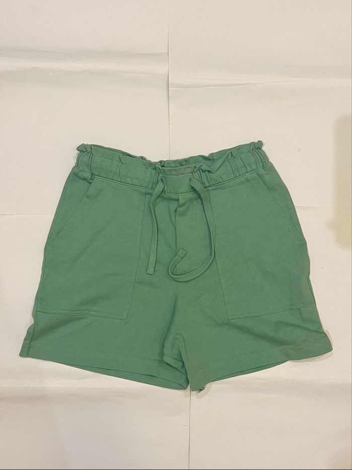 Ensemble vert clair lot sweat zippe à capuche, jogging et short mango taille XS/34 - photo numéro 10