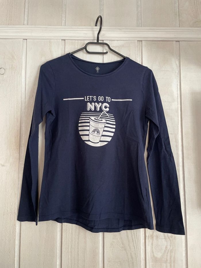 T-shirt ML marine - Z - 14ans