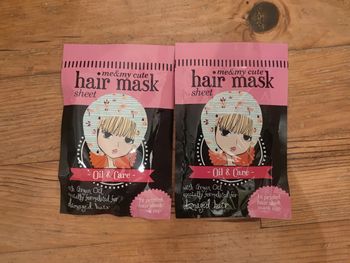 Lot de 2 masques en tissus pour cheveux abîmés huile d'argan