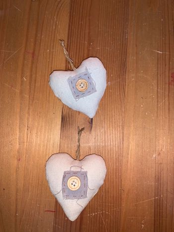 Lot deux Portes clé coeur Maison du Monde  Tissu beige crème gris