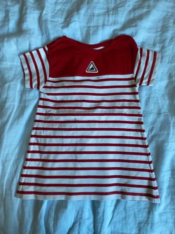 Robe style marinière rouge et blanche 12 mois Bout’chou