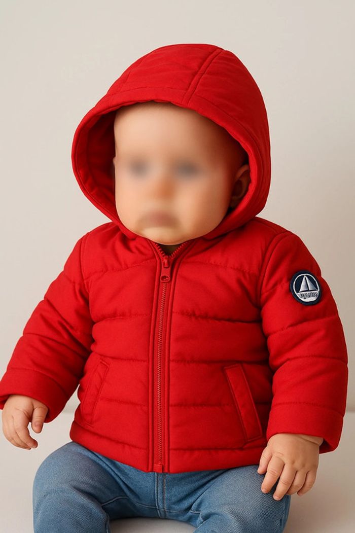 Veste doudoune rouge pour enfant, taille 6 mois - Petit Bateau